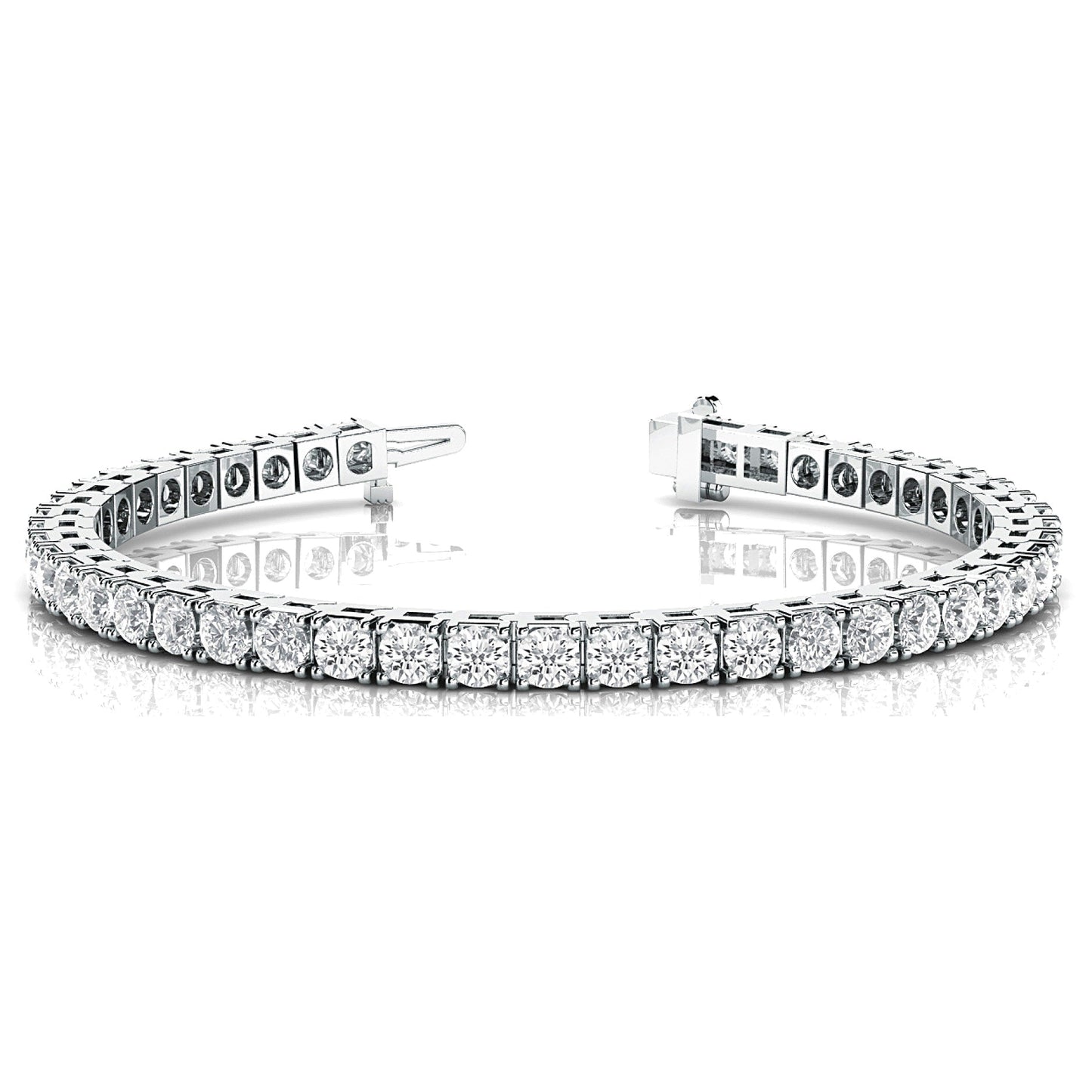 7.0 ctw Round Diamond Tennis Bracelet Four Prong - Platinum 950