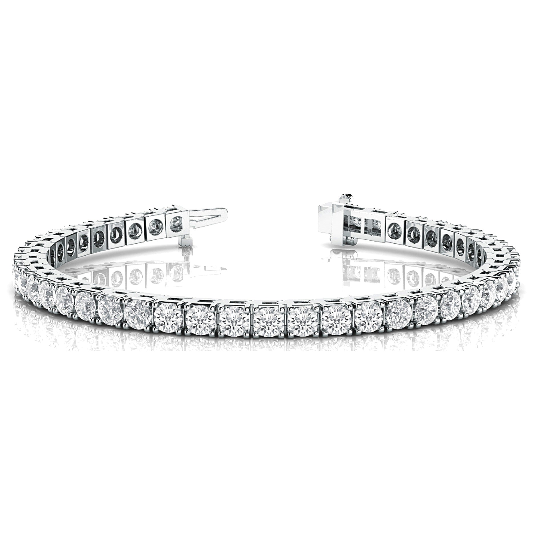 7.0 ctw Round Diamond Tennis Bracelet Four Prong - Platinum 950