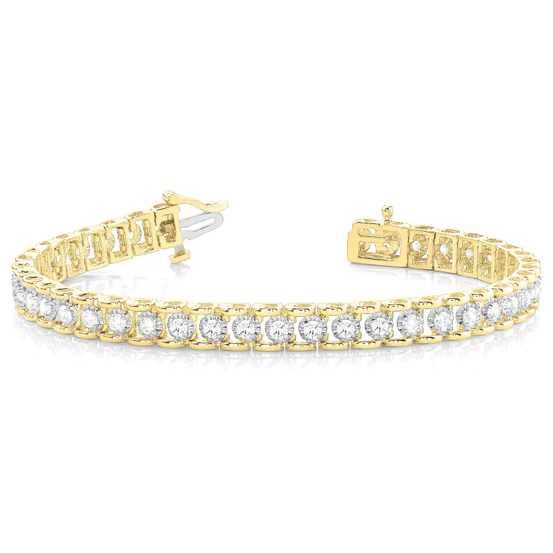 2.0 ctw Round Diamond Tennis Bracelet Four Prong Set