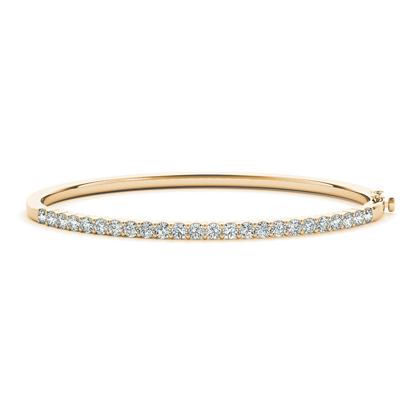 1.50 ctw Round Diamond Classic Bangle Bracelet - 14K Rose Gold
