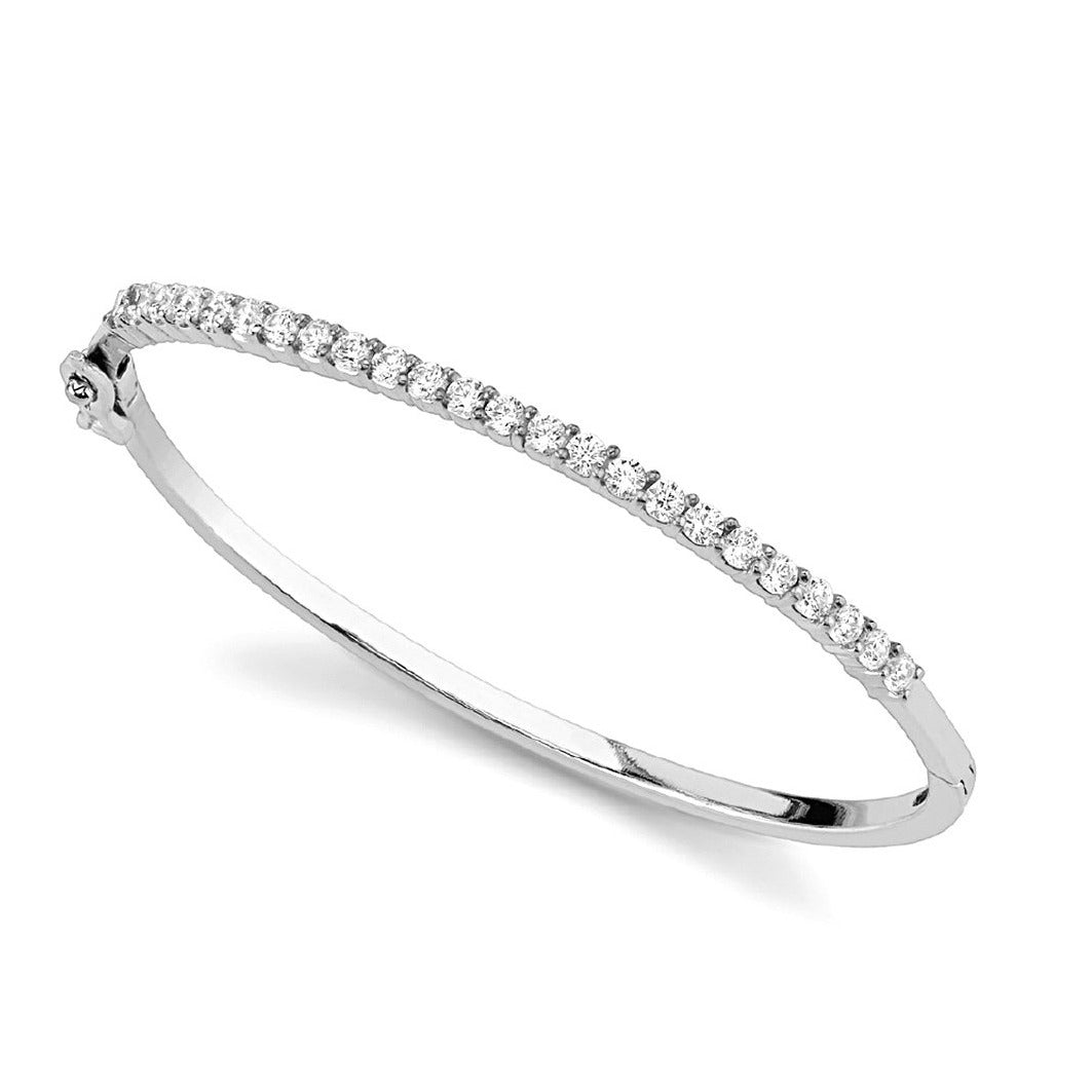 1.50 ctw Round Diamond Classic Bangle Bracelet - 14K Yellow Gold