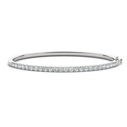 1.50 ctw Round Diamond Classic Bangle Bracelet - Platinum 950