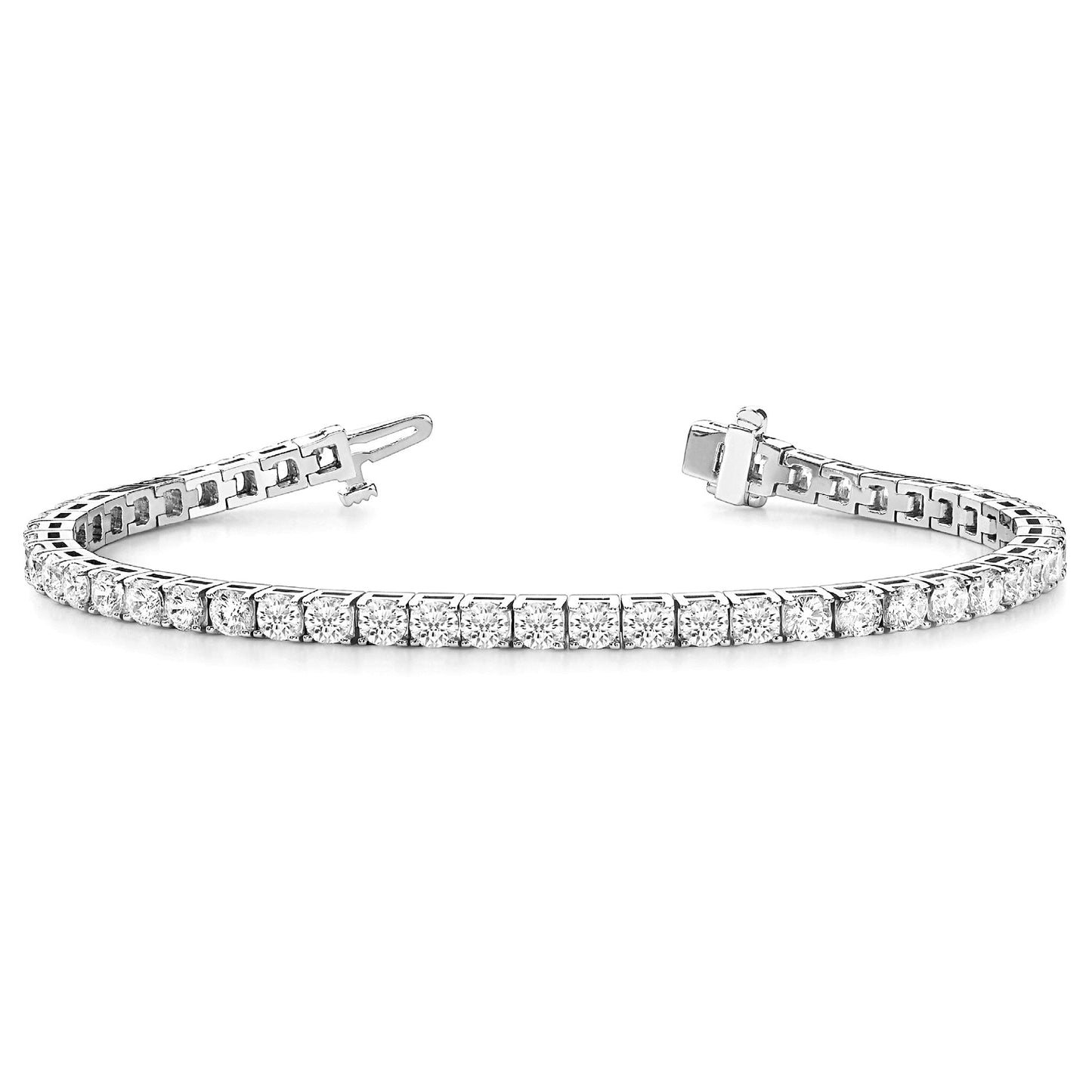 7.75 ctw Round Diamond Tennis Bracelet Four Prong Set - Platinum 950