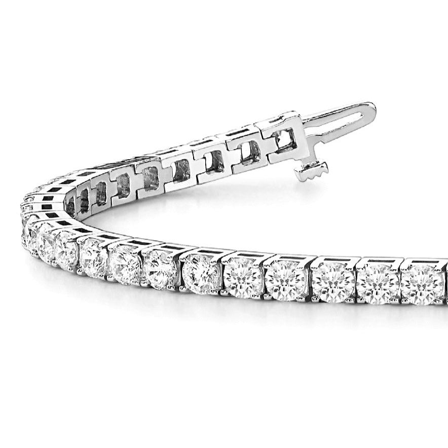 7.75 ctw Round Diamond Tennis Bracelet Four Prong Set - 14K Yellow Gold