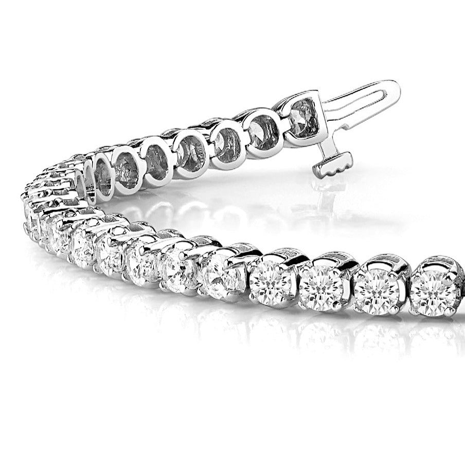 5.15 ctw Round Diamond Tennis Bracelet Four Prong Set - 14K Yellow Gold