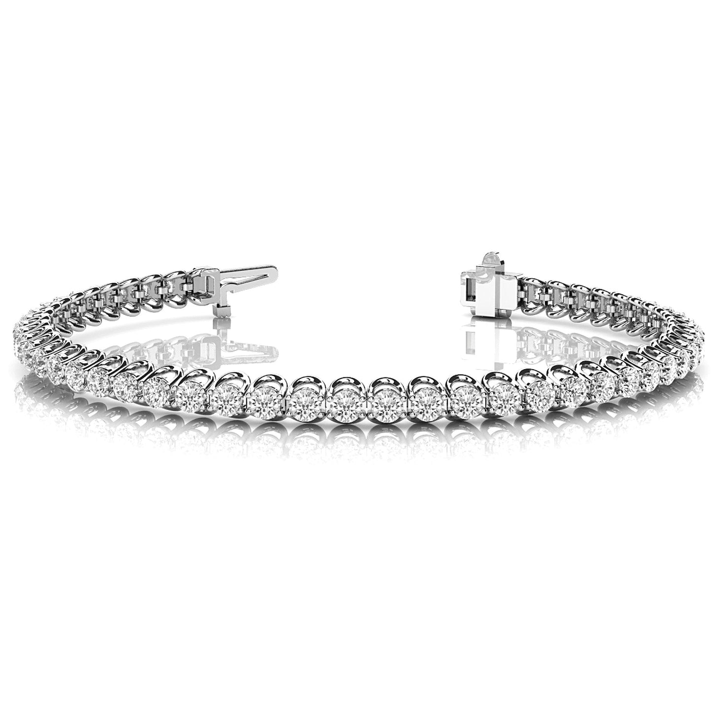 4.00 ctw Round Diamond Tennis Bracelet Four Prong Set - Platinum 950