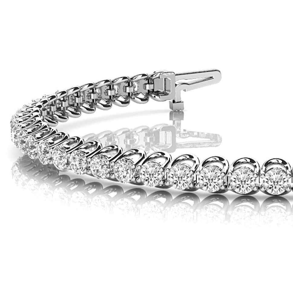 4.00 ctw Round Diamond Tennis Bracelet Four Prong Set - 14K Rose Gold