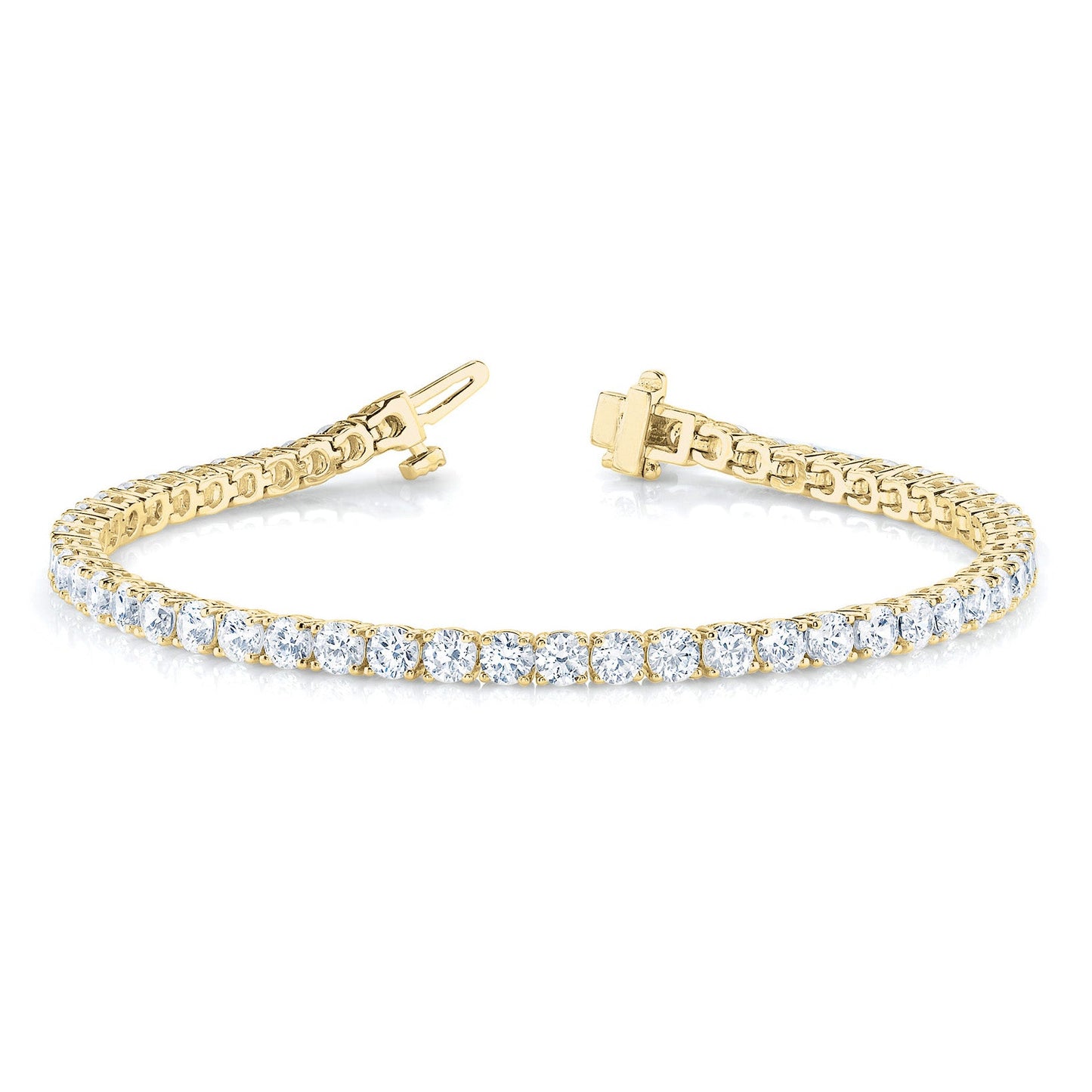 Four Prong Classic Diamond Tennis Bracelet - 14K Yellow Gold - 10 Carat Total Weight