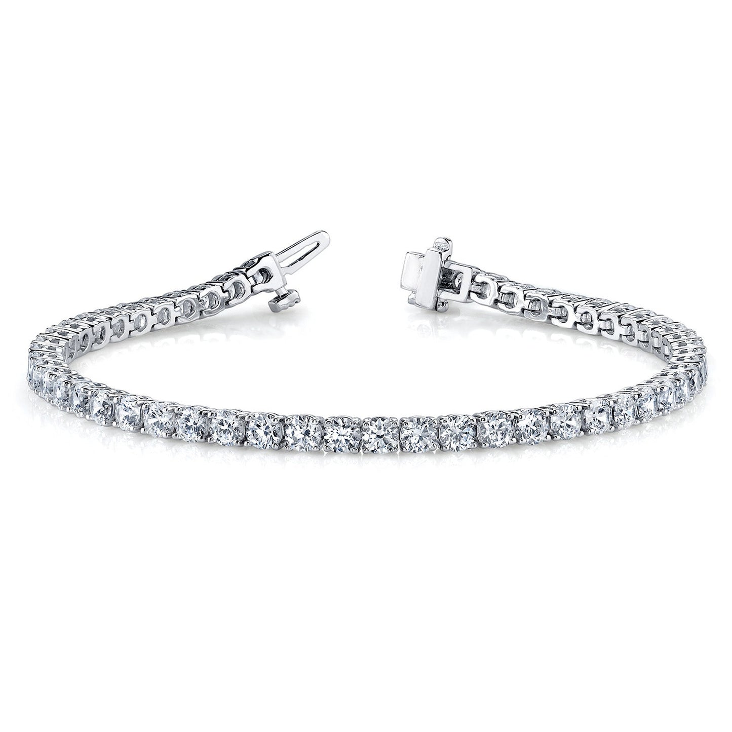 Four Prong Classic Diamond Tennis Bracelet - 14K White Gold - 10 Carat Total Weight