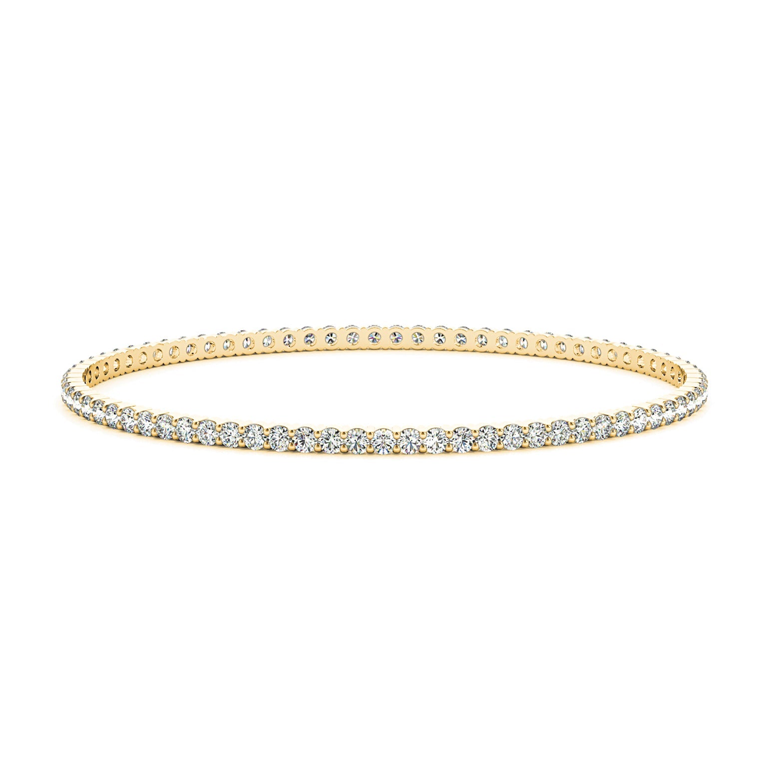 1.75 ctw Diamond Eternity Bangle Bracelet - 18K Yellow Gold