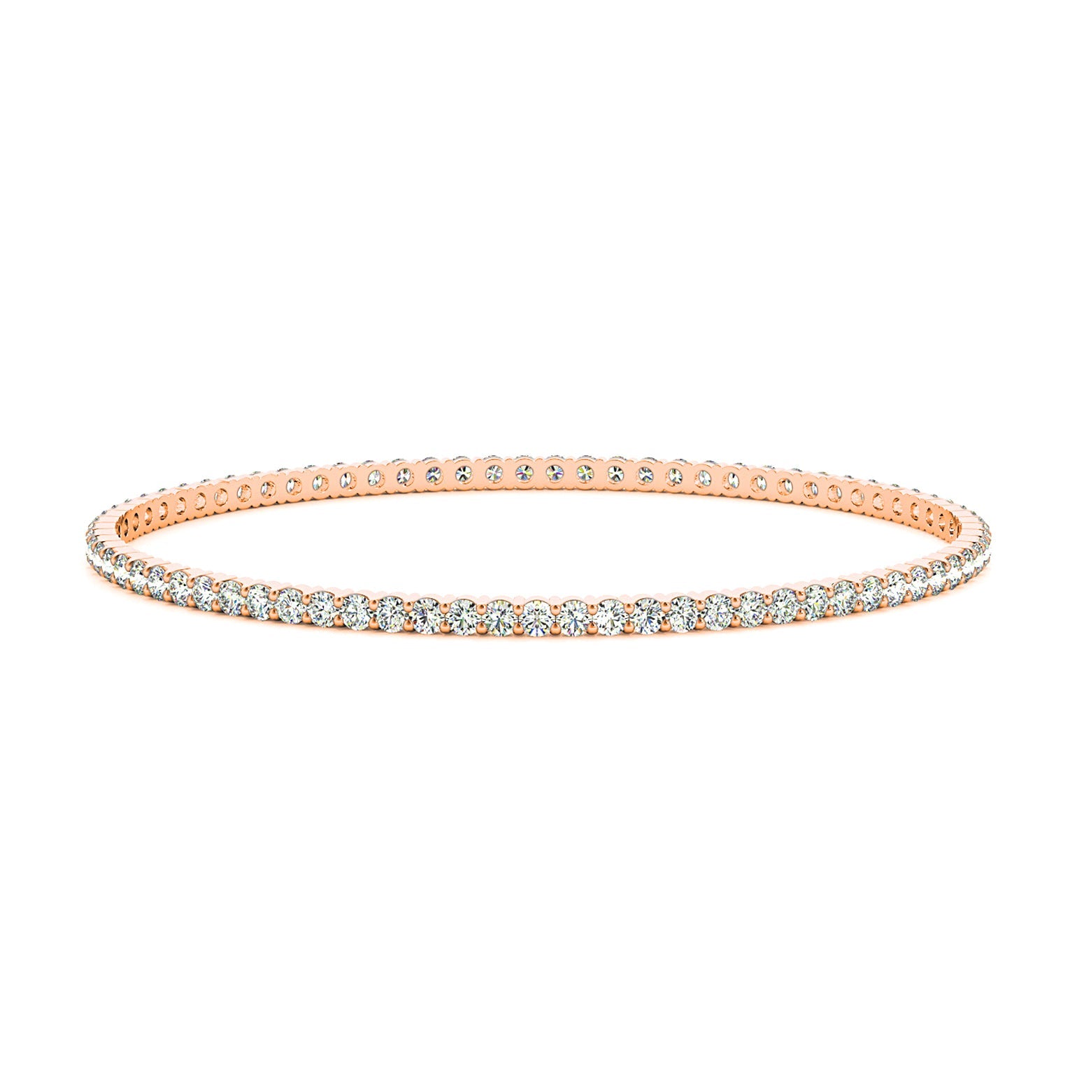 1.75 ctw Diamond Eternity Bangle Bracelet - 18K Rose Gold
