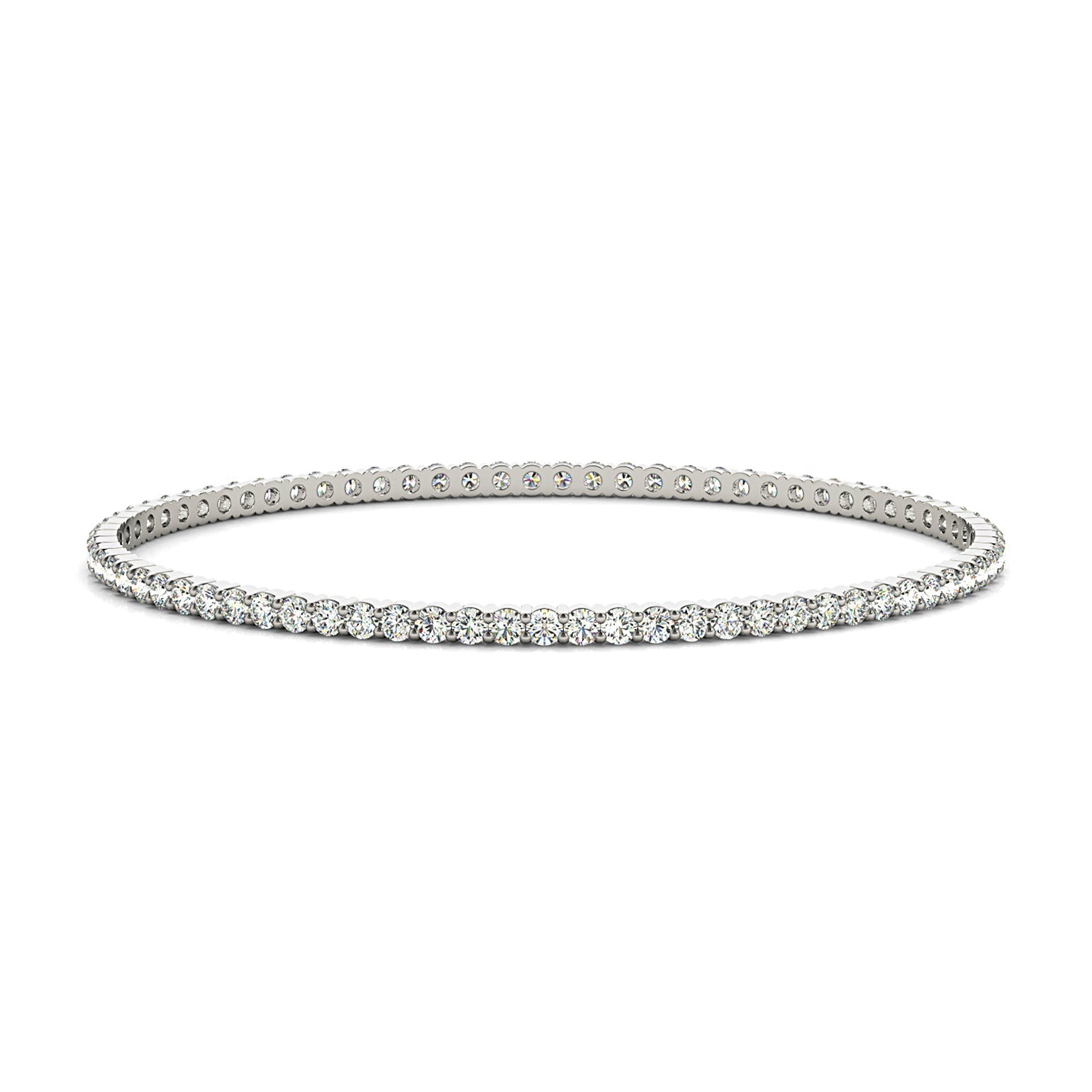 1.75 ctw Diamond Eternity Bangle Bracelet - Platinum 950