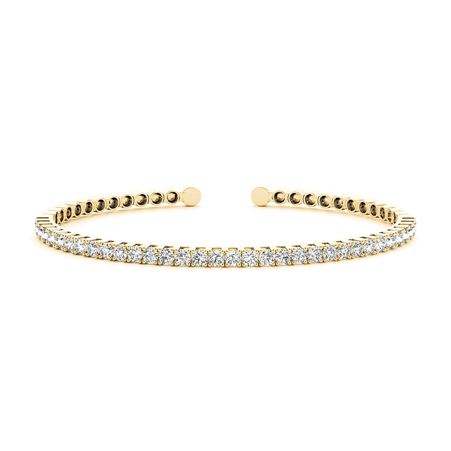 2.0 ctw Round Diamond Bangle Bracelet - 18K Yellow Gold