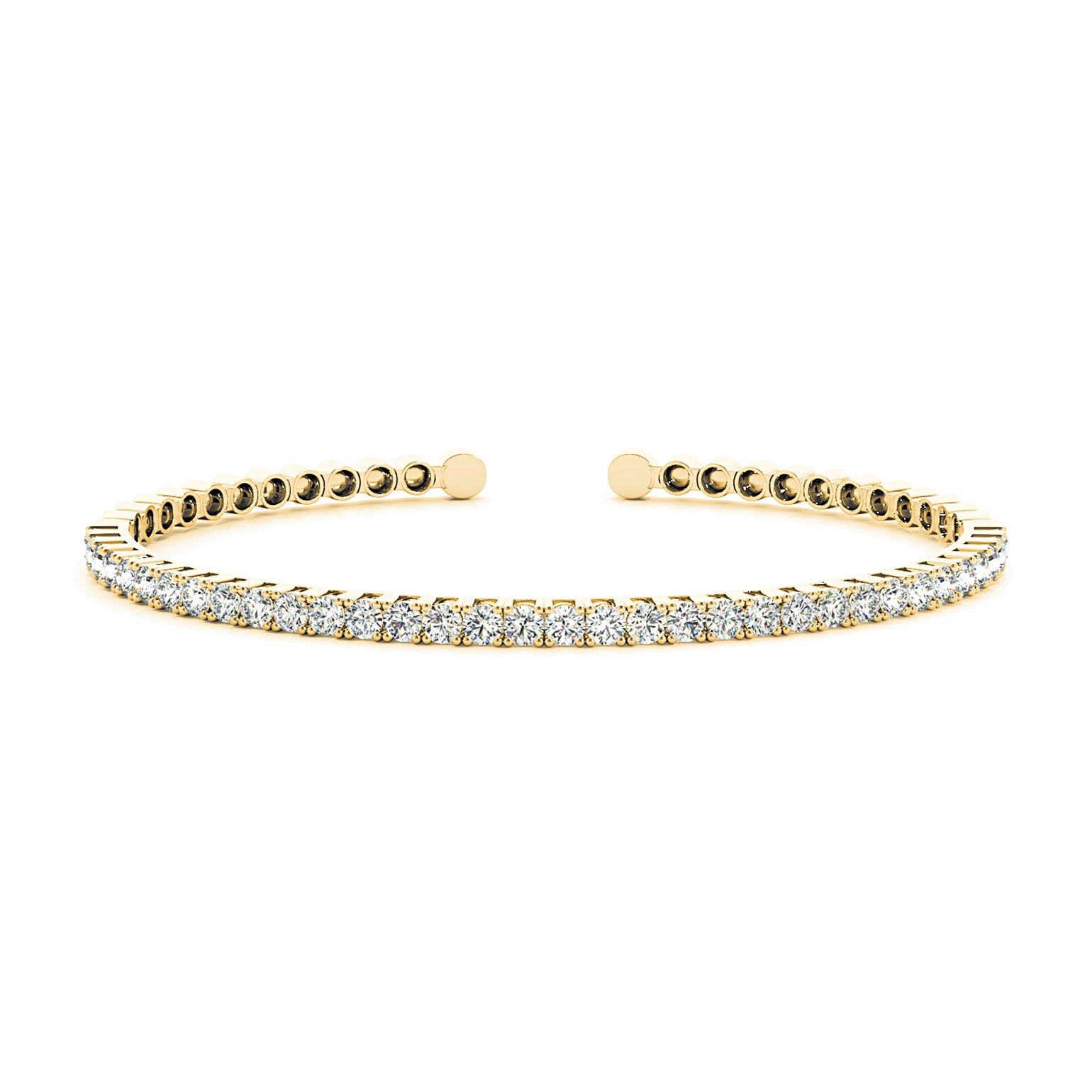 2.0 ctw Round Diamond Bangle Bracelet - 18K Yellow Gold
