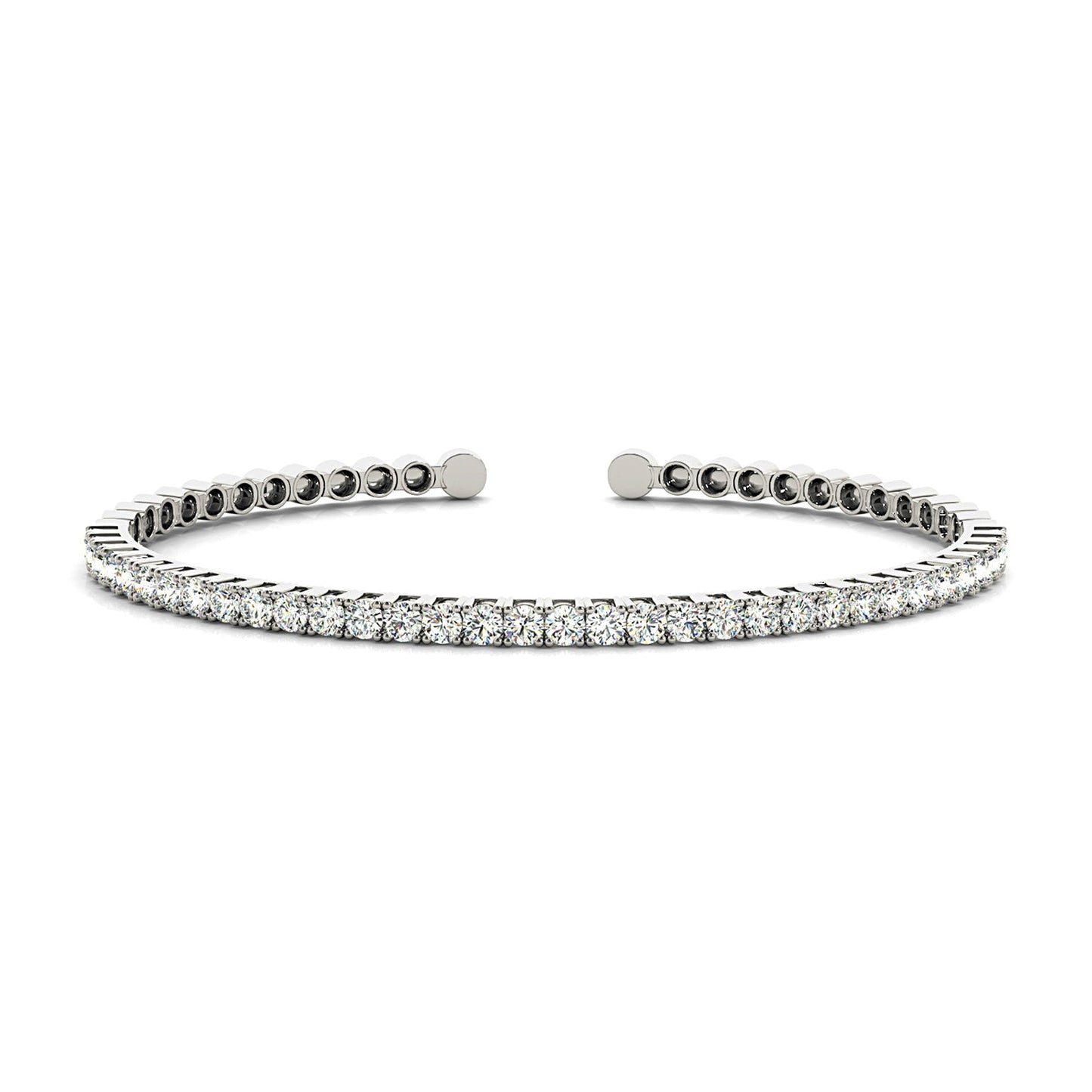2.0 ctw Round Diamond Bangle Bracelet - Platinum 950