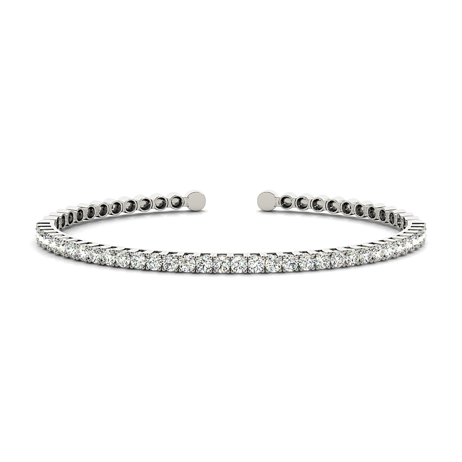 2.0 ctw Round Diamond Bangle Bracelet - Platinum 950
