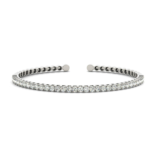 2.0 ctw Round Diamond Bangle Bracelet - Platinum 950
