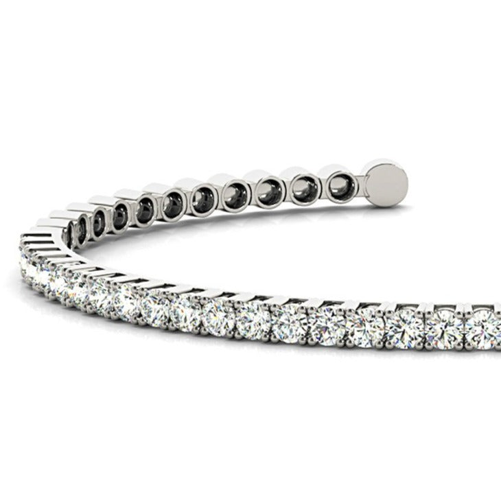 2.0 ctw Round Diamond Bangle Bracelet - 14K Yellow Gold