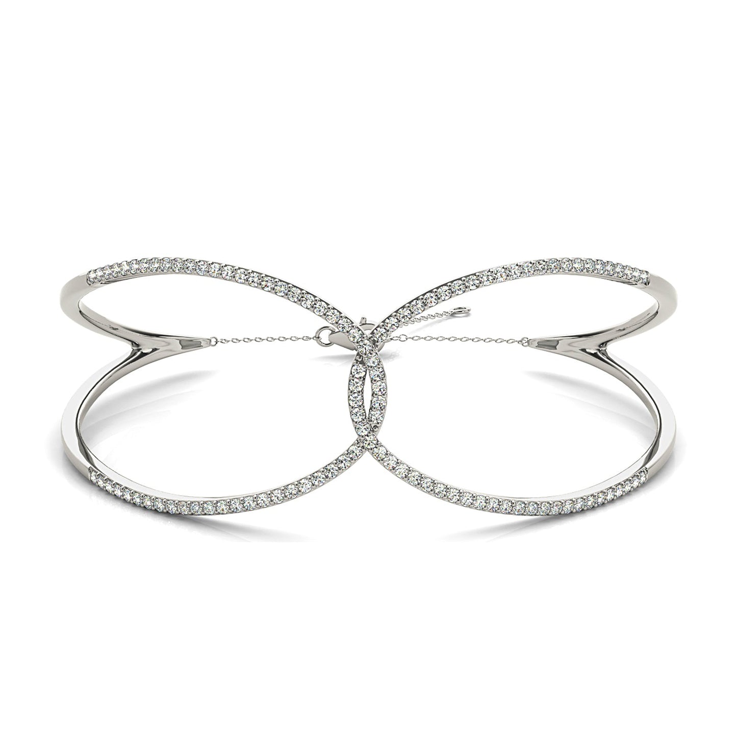 Love Knot 0.65 ctw Diamond Bangle Bracelet Pave Set - Platinum 950