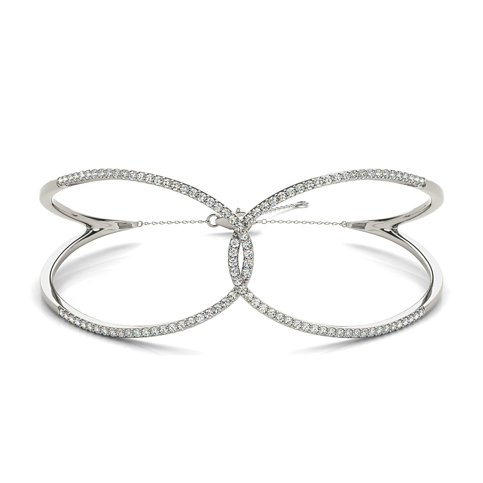 Love Knot 0.65 ctw Diamond Bangle Bracelet Pave Set - Platinum 950