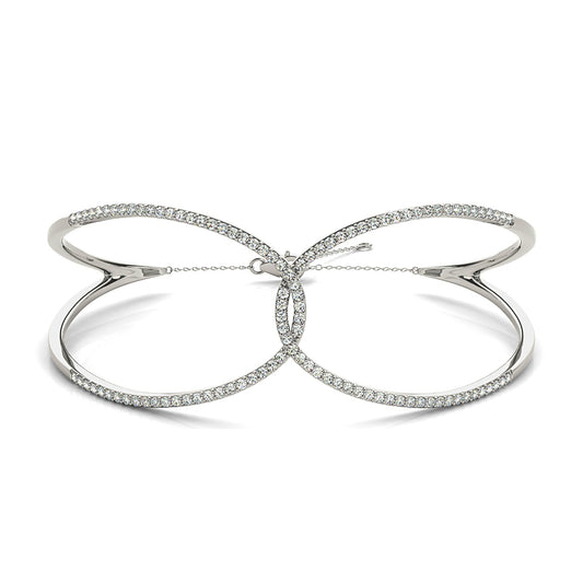 Love Knot 0.65 ctw Diamond Bangle Bracelet Pave Set - Platinum 950