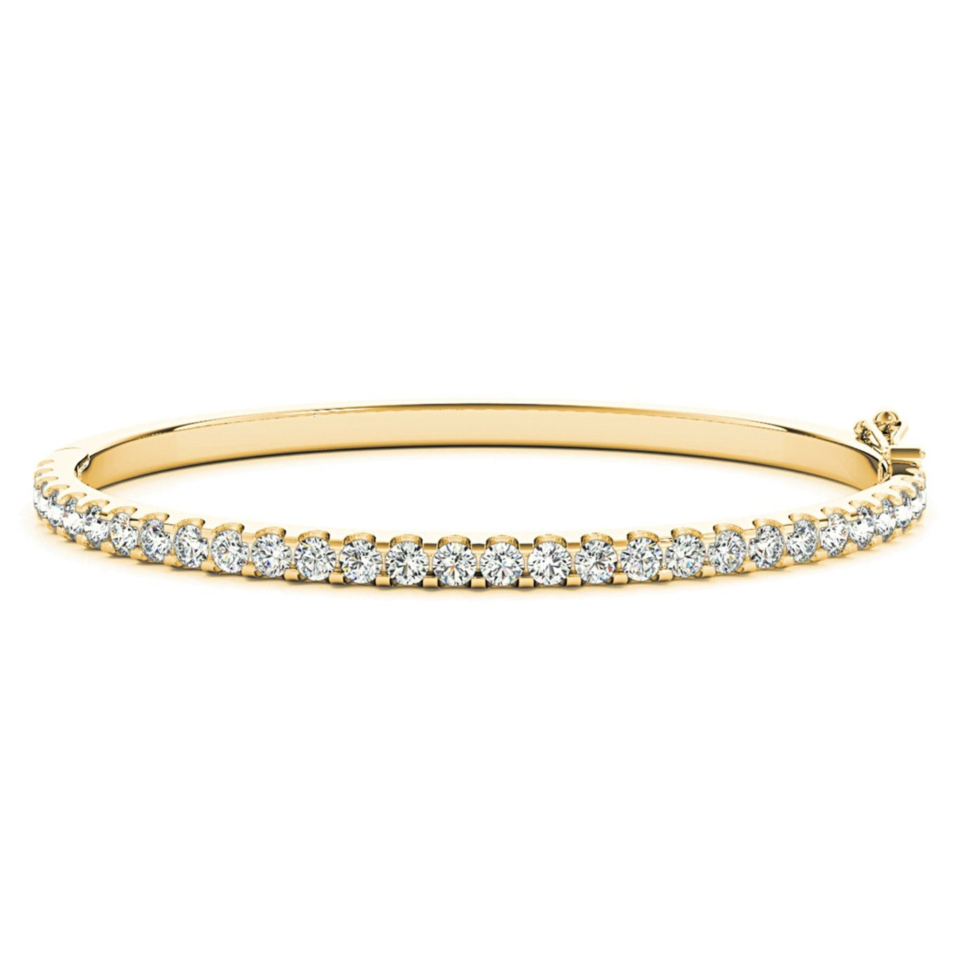 Half Way 2.75 ctw Diamond Bangle Bracelet U Prong Set - 18K Yellow Gold