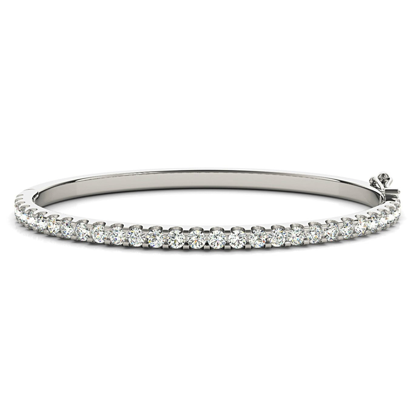 Half Way 2.75 ctw Diamond Bangle Bracelet U Prong Set - Platinum 950