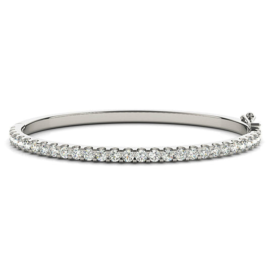 Half Way 2.75 ctw Diamond Bangle Bracelet U Prong Set - Platinum 950