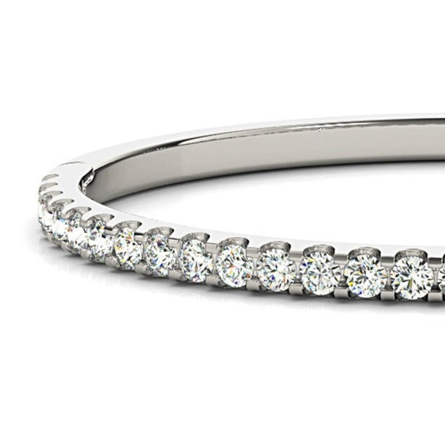 Half Way 2.75 ctw Diamond Bangle Bracelet U Prong Set - 14K Yellow Gold
