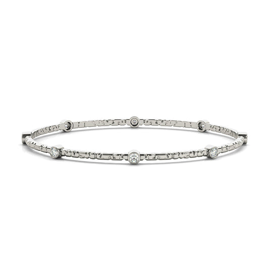 0.80 ctw Round Diamond Bangle Bracelet Bezel Set - Platinum 950