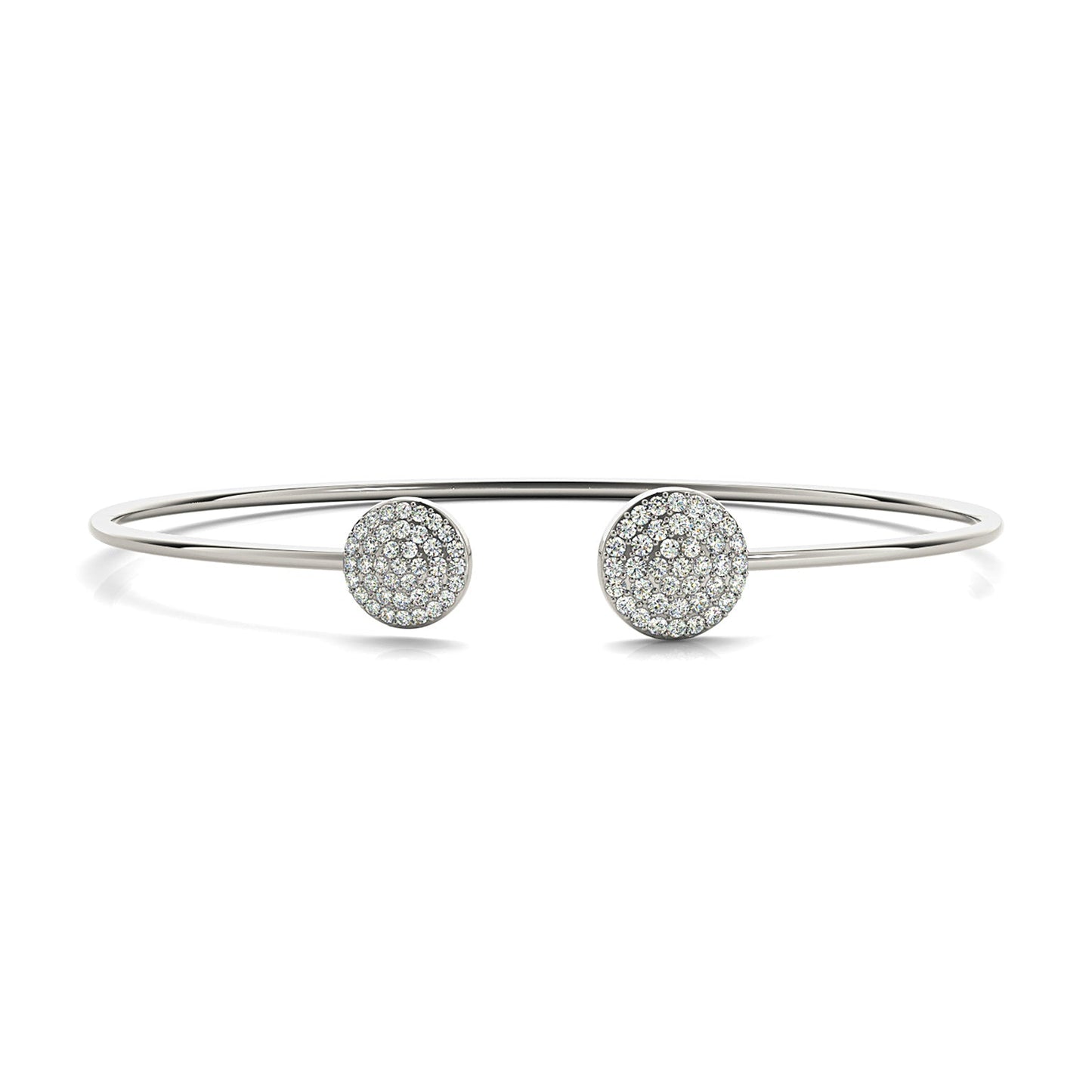 Cluster 0.50 ctw Round Diamond Cuff Bangle Bracelet - Platinum 950
