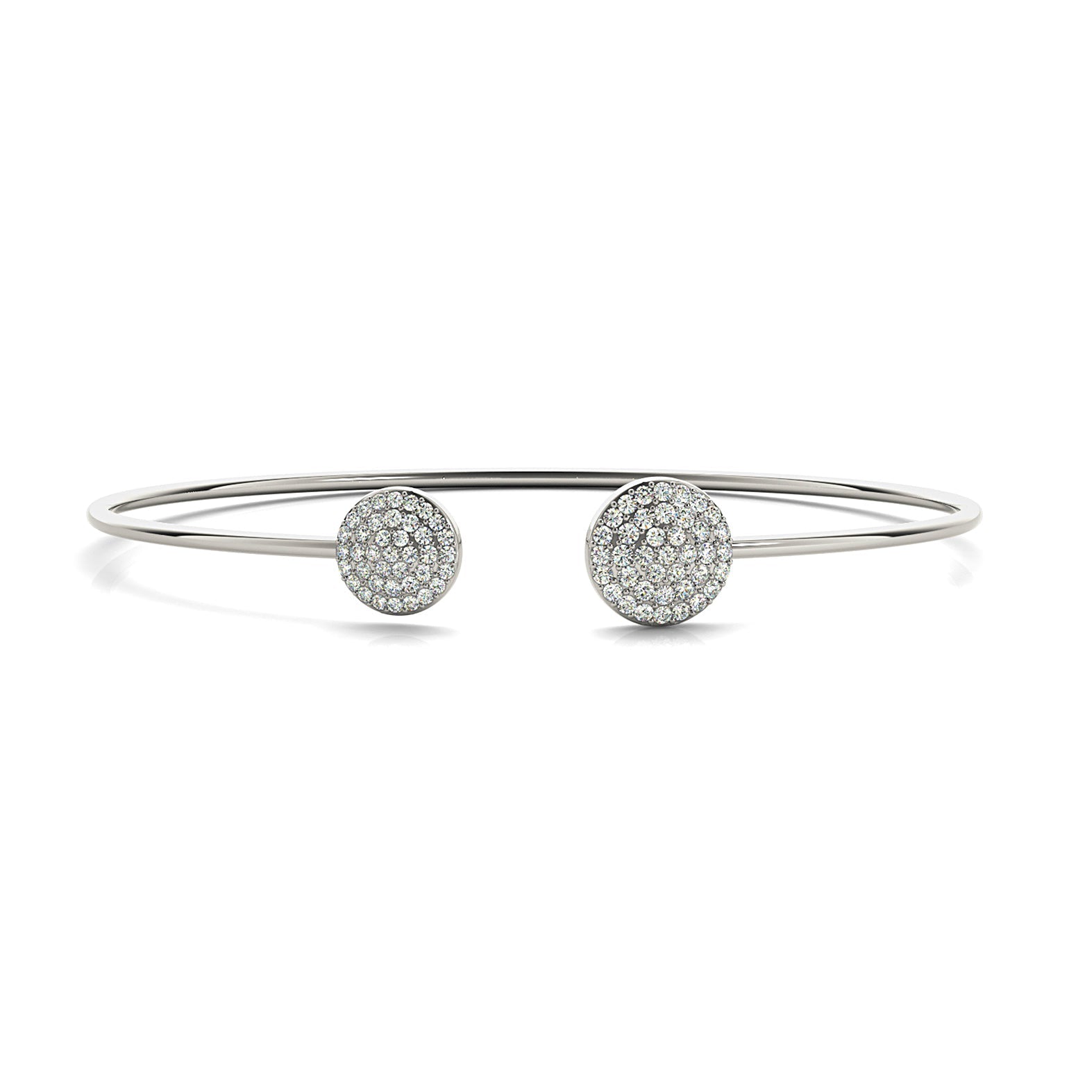 Cluster 0.50 ctw Round Diamond Cuff Bangle Bracelet - Platinum 950