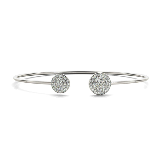 Cluster 0.50 ctw Round Diamond Cuff Bangle Bracelet - Platinum 950