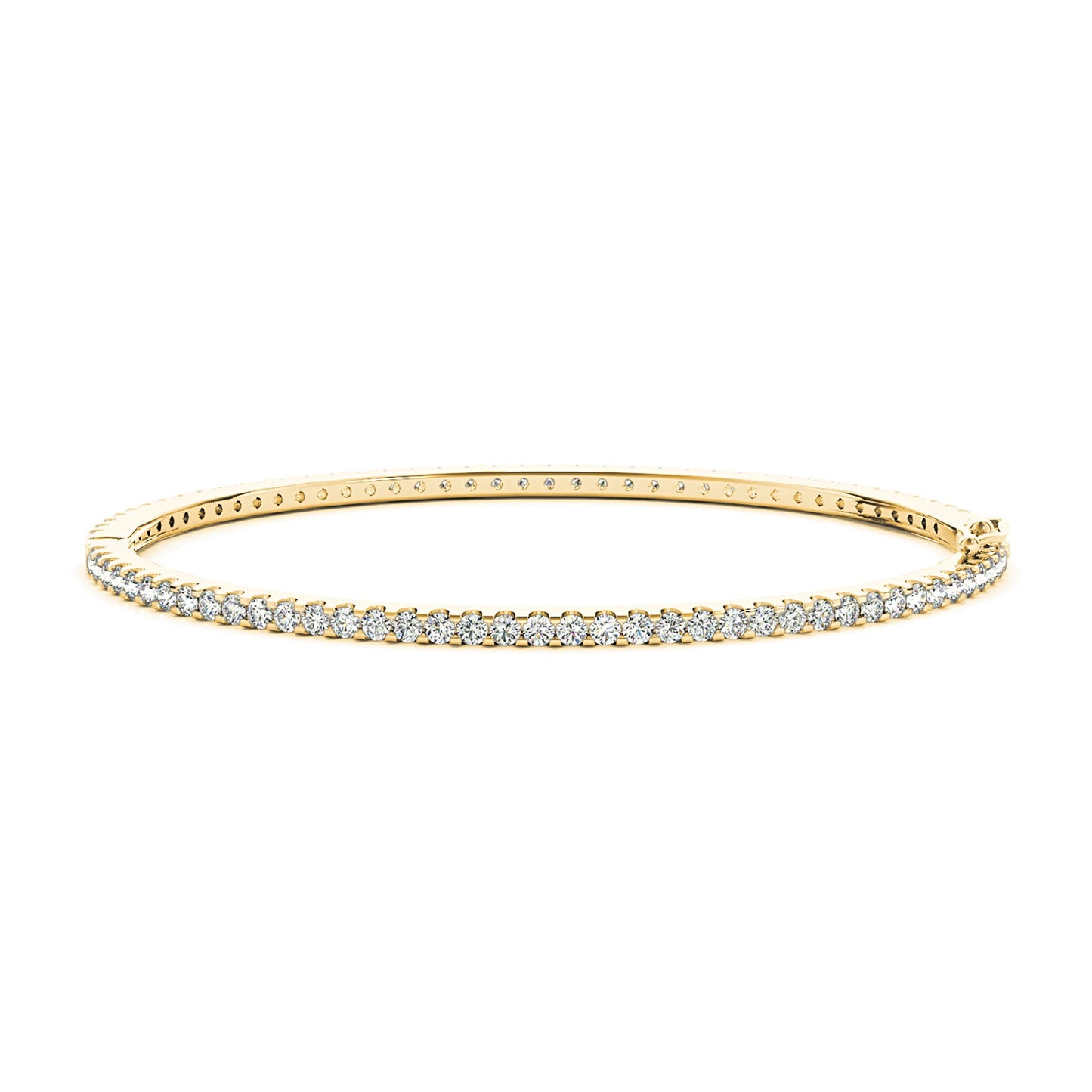 2.35 ctw Diamond Eternity Bangle Bracelet U Prong Set - 18K Yellow Gold