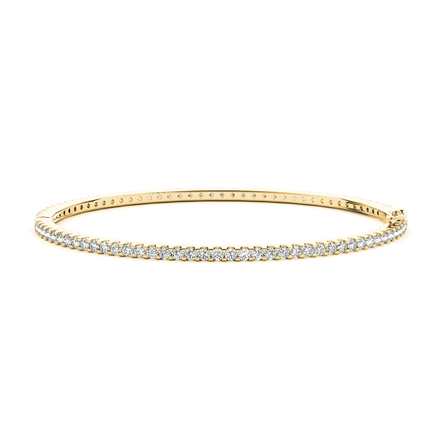 2.35 ctw Diamond Eternity Bangle Bracelet U Prong Set - 18K Yellow Gold