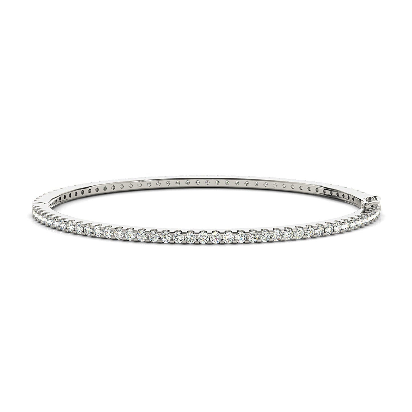 2.35 ctw Diamond Eternity Bangle Bracelet U Prong Set - Platinum 950