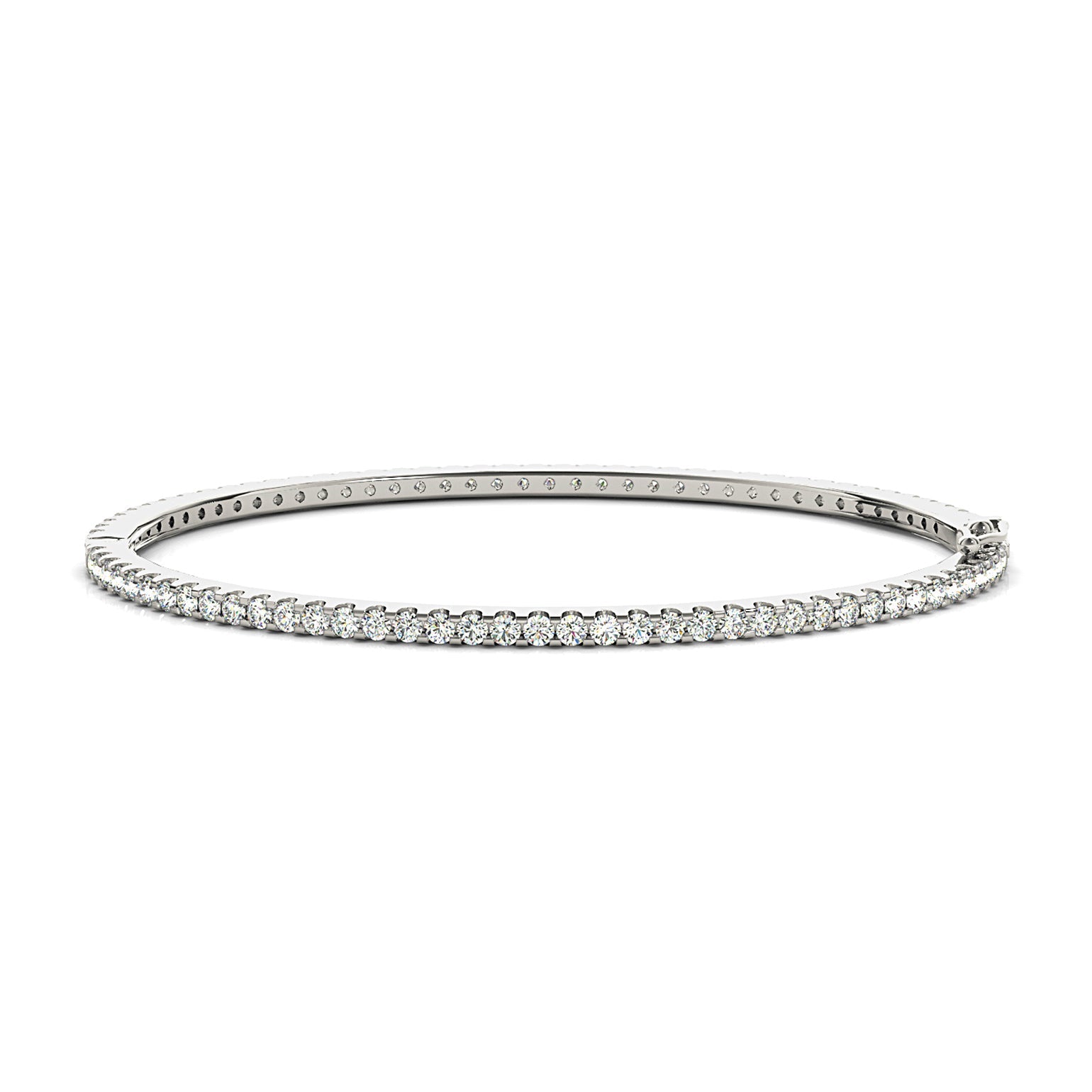 2.35 ctw Diamond Eternity Bangle Bracelet U Prong Set - Platinum 950