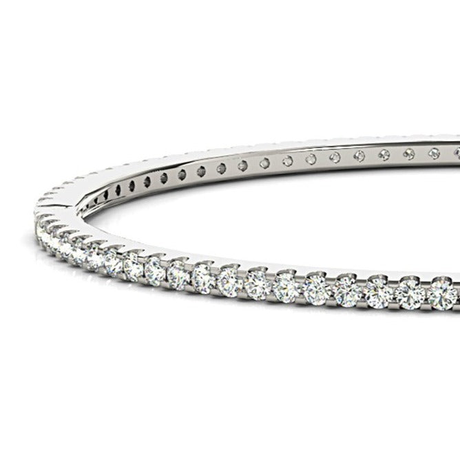 2.35 ctw Diamond Eternity Bangle Bracelet U Prong Set - 14K Yellow Gold