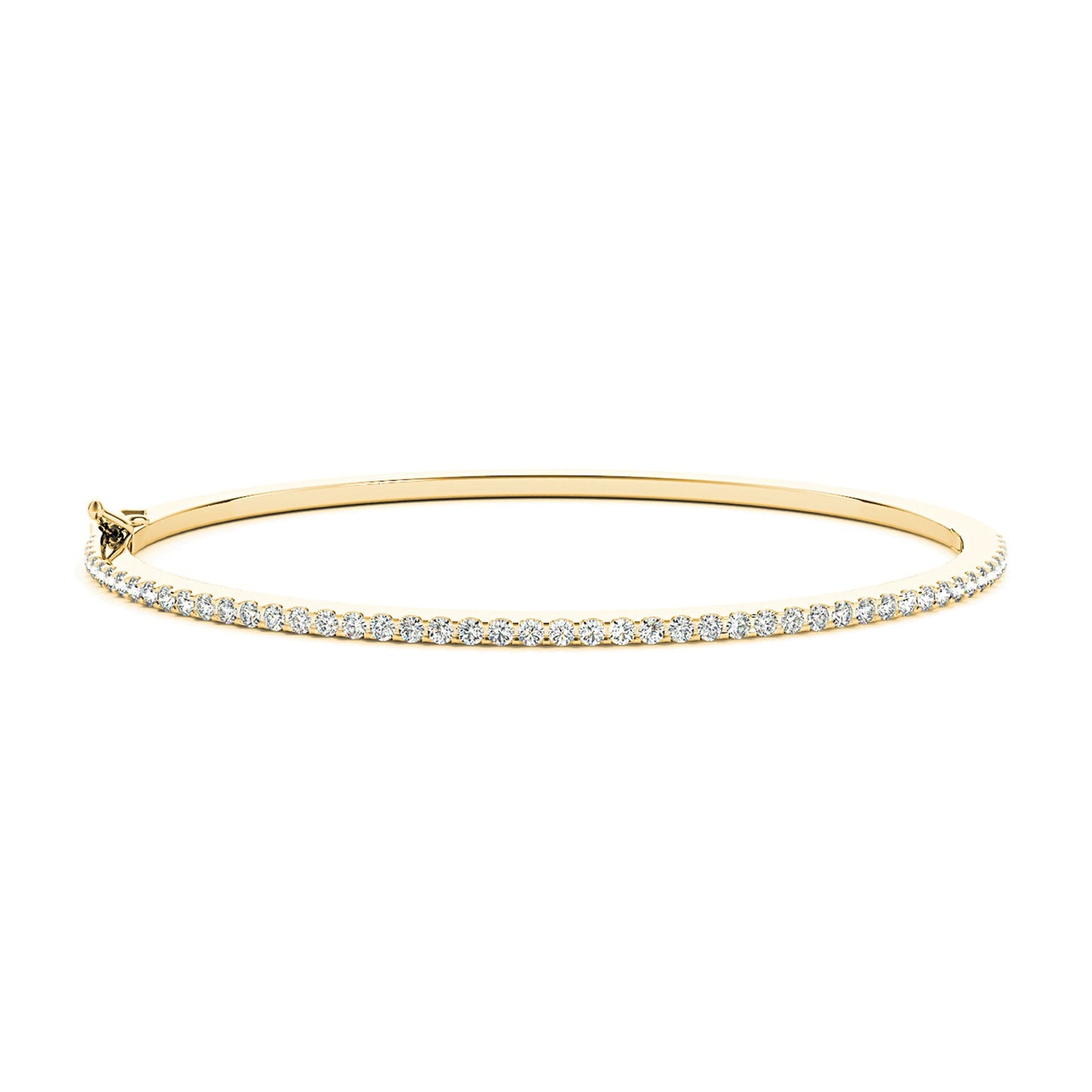 0.85 ctw Round Diamond Classic Bangle Bracelet - 18K Yellow Gold