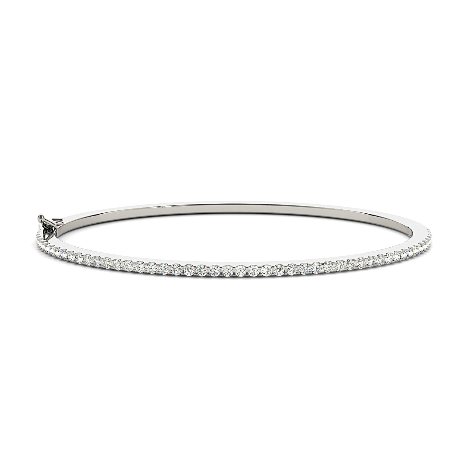 0.85 ctw Round Diamond Classic Bangle Bracelet - Platinum 950