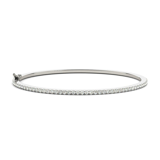 0.85 ctw Round Diamond Classic Bangle Bracelet - Platinum 950
