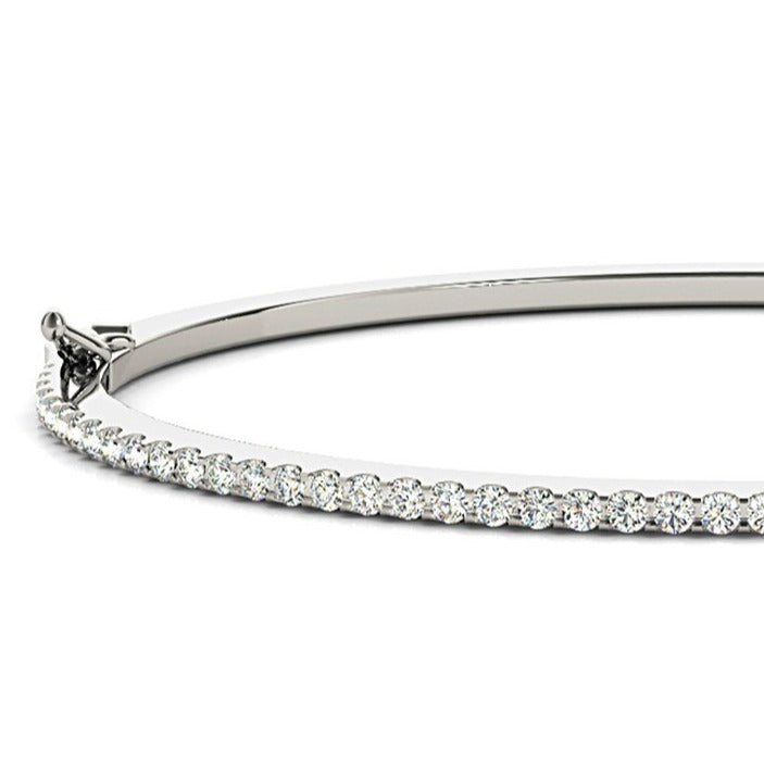 0.85 ctw Round Diamond Classic Bangle Bracelet - 14K Yellow Gold