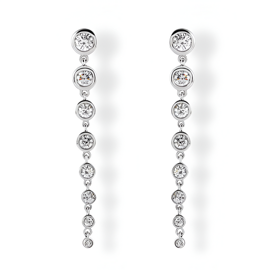 Graduated Diamond Drop Earrings
