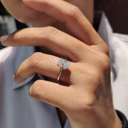Radiant Cut Engagement Ring In Solitaire Style