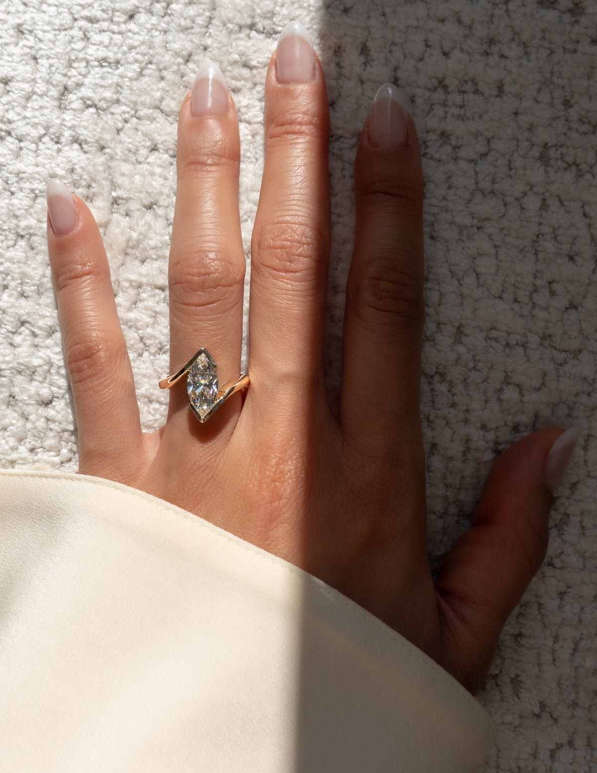 VERTICAL 2ct Marquise Rapture Ring — Half Bezel Setting