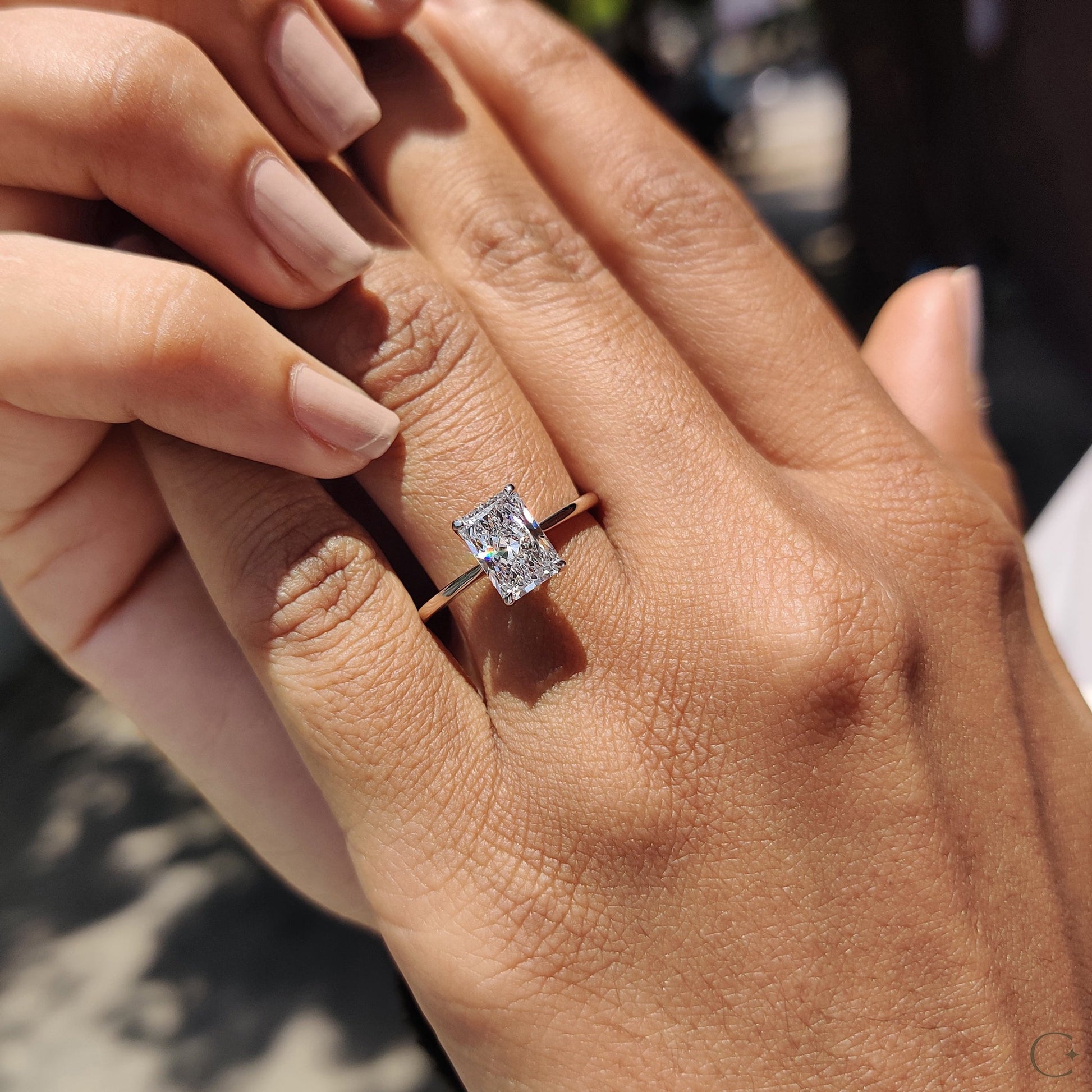 Radiant Cut Engagement Ring In Solitaire Style