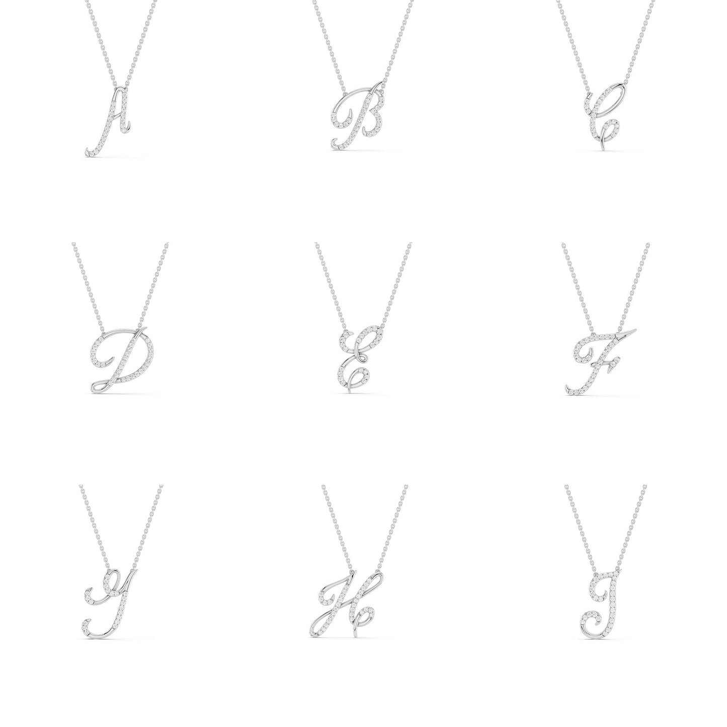 Signature Diamond Alphabet Necklace