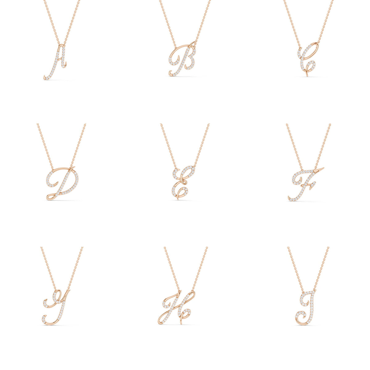 Signature Diamond Alphabet Necklace