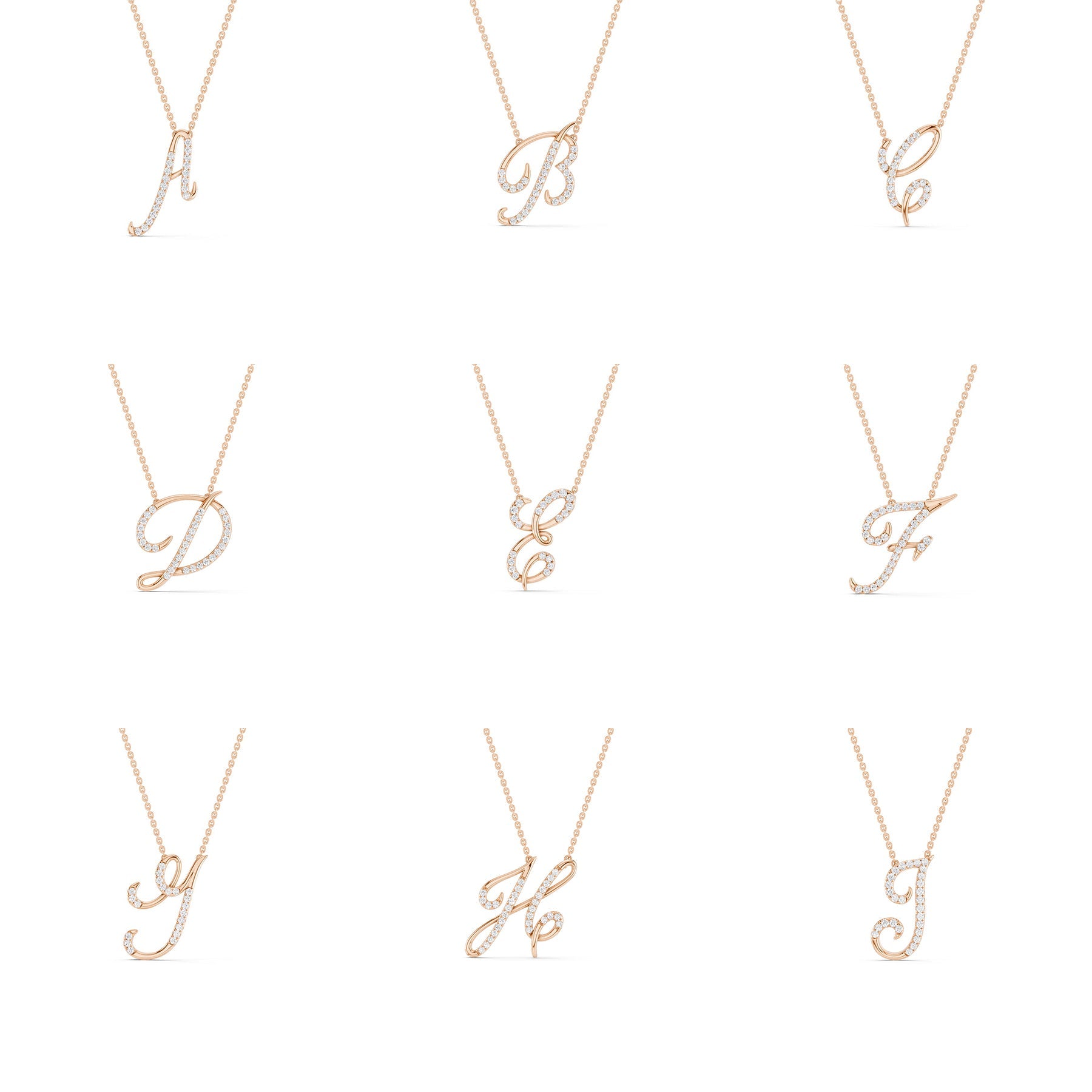 Signature Diamond Alphabet Necklace