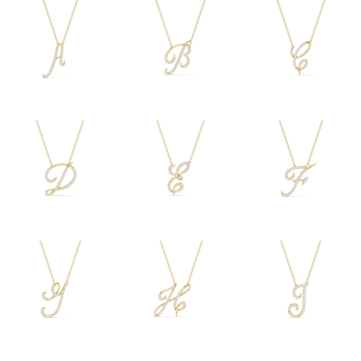 Signature Diamond Alphabet Necklace